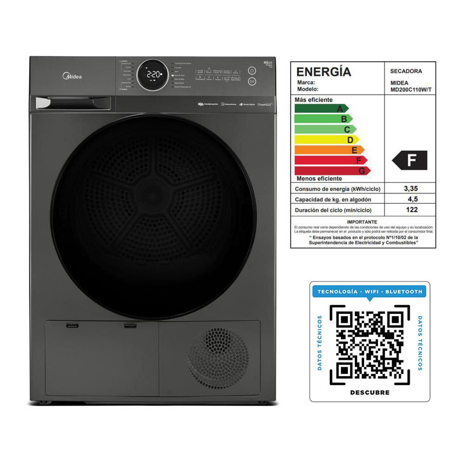 Secadora Midea MD200C110W/T / 11 Kg image number 9.0